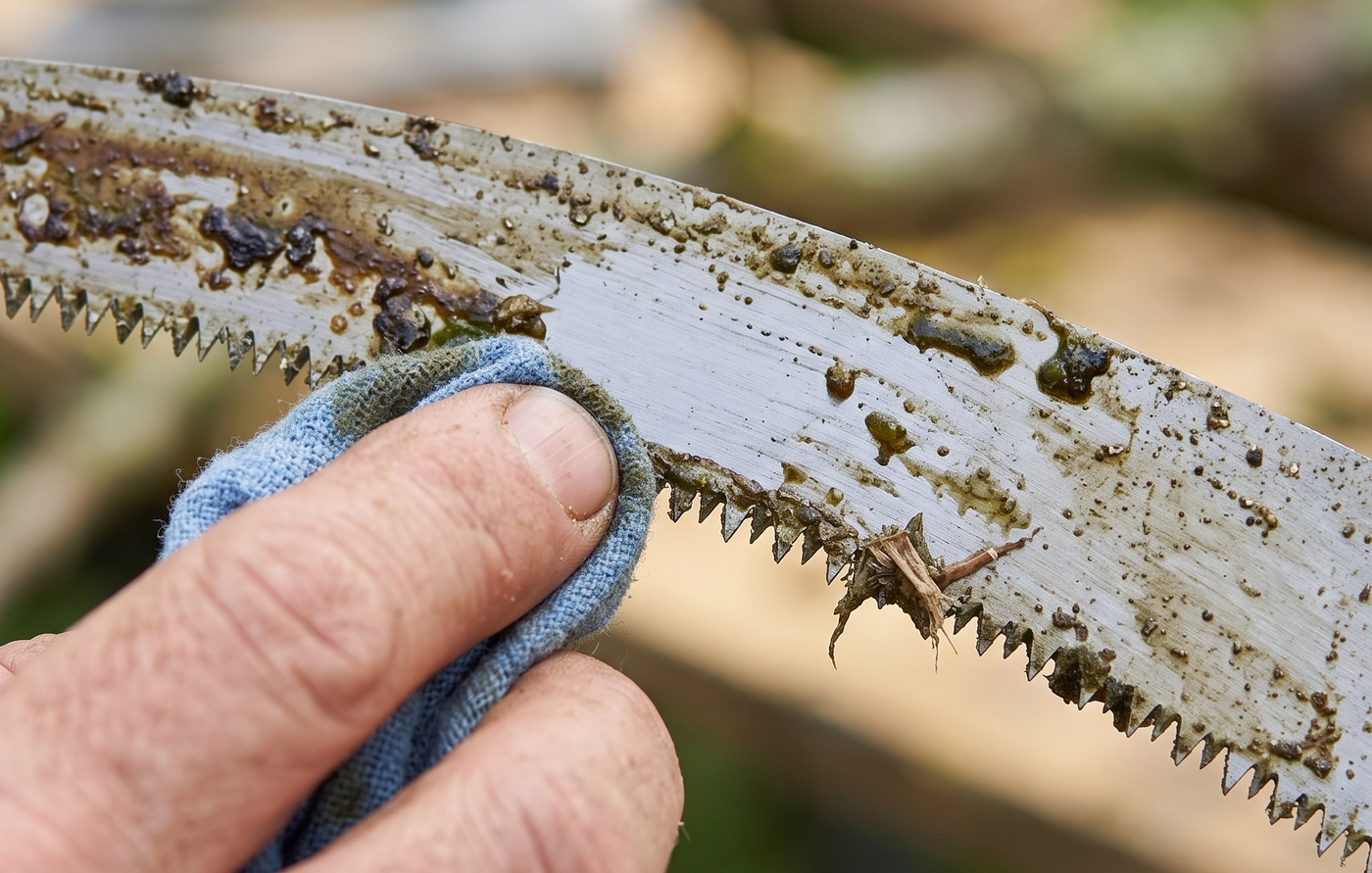 Wiping curved pruning saw