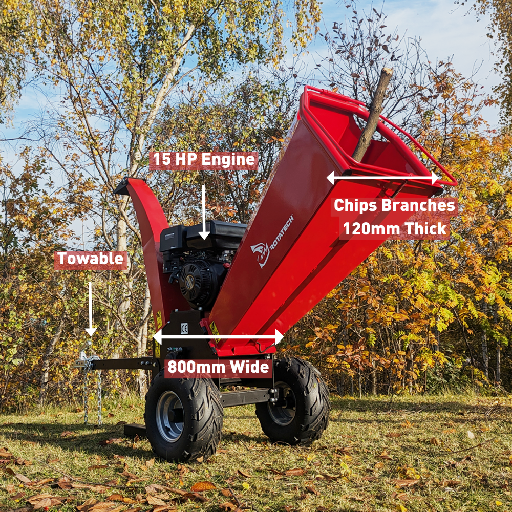 Rotatech 15HP Petrol Wood Chipper