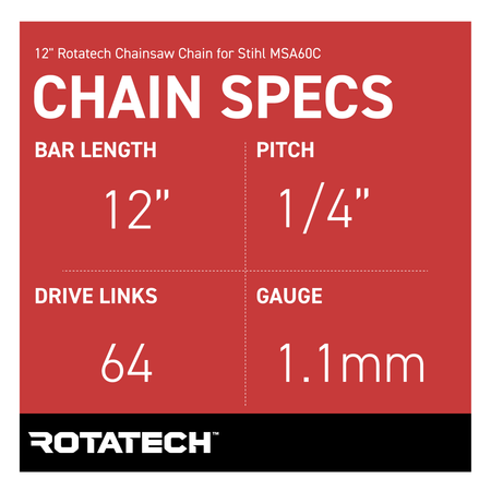 12" Rotatech Chainsaw Chain for Stihl MSA60C