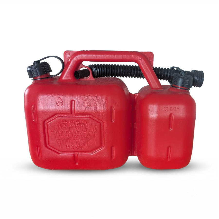 Red Combi Fuel & Oil Can with Spout Rotatech