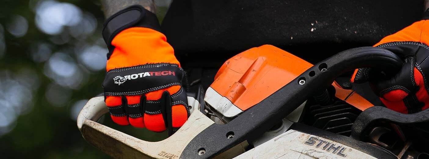 rotatech chainsaw gloves - orange